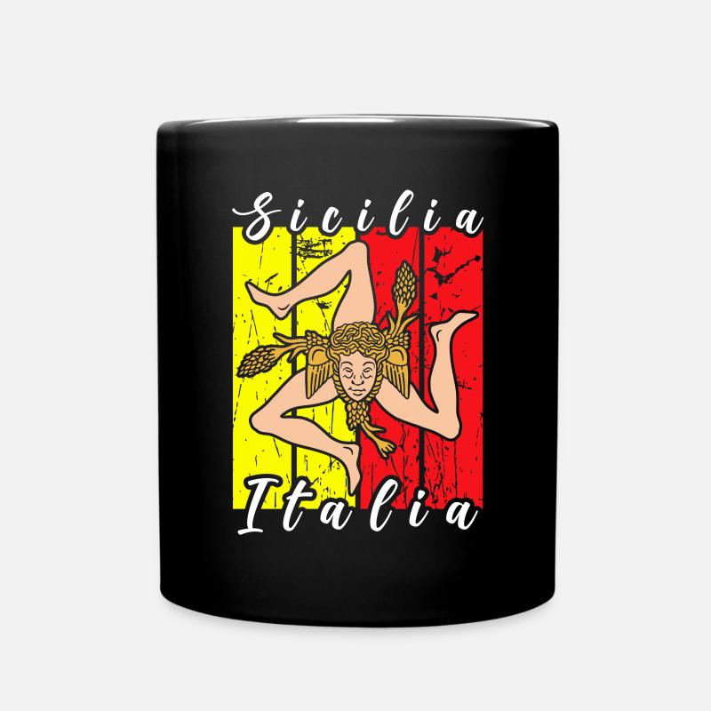 Sicile drapeau Sicile Palerme Italie - Mug uni - noir
