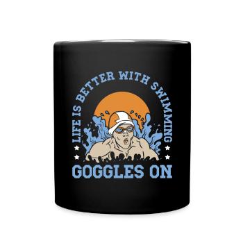Schimmer Schwimmen La vie est meilleure avec la natation - Mug uni - noir - Devant