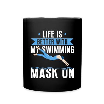 Schimmer Schwimmen La vie est meilleure avec mon - Mug uni - noir - Devant