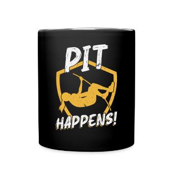 Pit Happens - Polsprung - Tasse einfarbig - Schwarz - Vorne