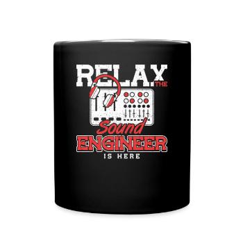 Détendez-vous l’ingénieur du son est ici Tontechniker - Mug uni - noir - Devant