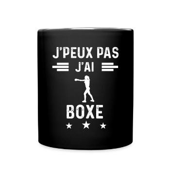 je peux pas j'ai boxe femme cadeau - Mug uni - noir - Devant