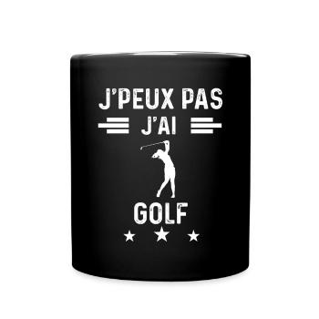 je peux pas j'ai golf femme cadeau - Mug uni - noir - Devant