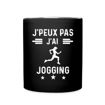 je peux pas j'ai jogging femme cadeau - Mug uni - noir - Devant
