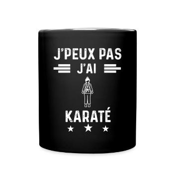 je peux pas j'ai karaté femme cadeau - Mug uni - noir - Devant