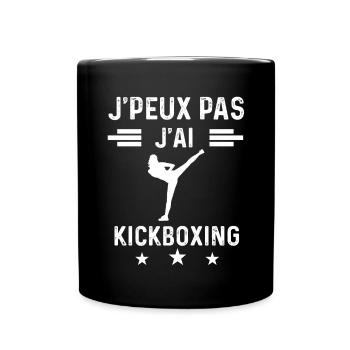 je peux pas j'ai kickboxing femme cadeau - Mug uni - noir - Devant