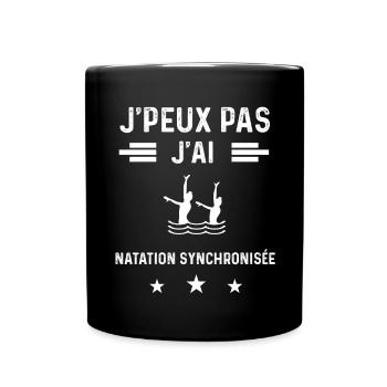 je peux pas j'ai natation femme cadeau - Mug uni - noir - Devant