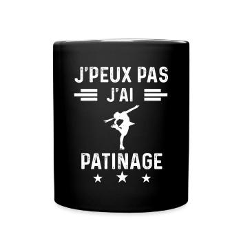 je peux pas j'ai patinage sport femme cadeau - Mug uni - noir - Devant
