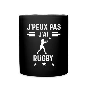je peux pas j'ai rugby sport femme cadeau - Mug uni - noir - Devant