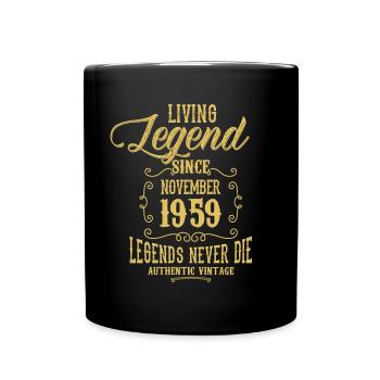 November 1959 Vintage vintage birthday - Full Colour Mug - black - Front