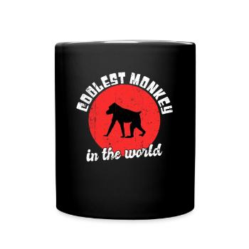 Cool monkey saying - Full Colour Mug - black - Front