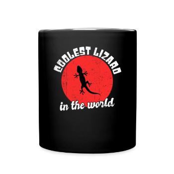 Cool lizard saying - Full Colour Mug - black - Front