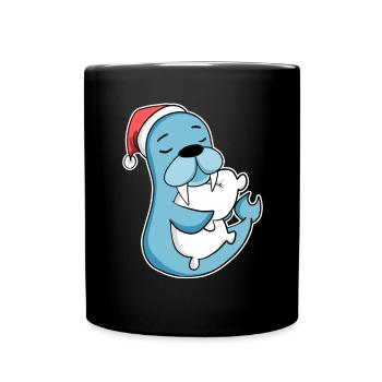 Sea Lion Christmas Sleep Sleep Sleep - Full Colour Mug - black - Front