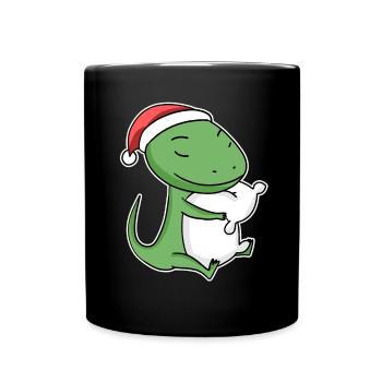 Eidechse Weihnachten Schlafen Schlaf Ausschlafen - Tasse einfarbig - Schwarz - Vorne