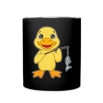 Pêche au poisson canard pêcheur - Mug uni - noir - Devant
