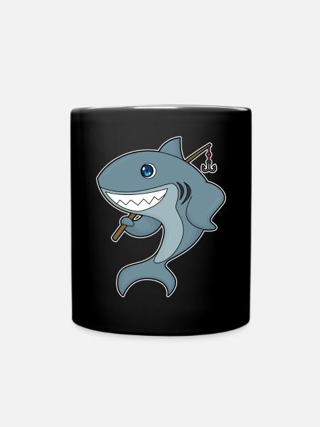 Pêche à la canne à pêche pour les pêcheurs de requins - Mug uni - noir