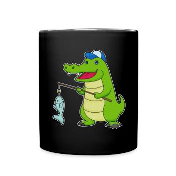 Pêche au poisson crocodile - Mug uni - noir - Devant