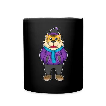 Chapeau d’hiver Écharpe de Tigre - Mug uni - noir - Devant