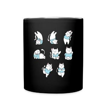 Cat Yoga pour Yoga Lover - Mug uni - noir - Devant