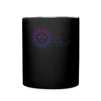 Yoga Sun Salutation Astrology Yoga Mat Meditation - Full Colour Mug - black - Front
