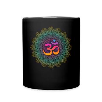 Om Meditations Mandalas Yoga For Yoga Students - Full Colour Mug - black - Front