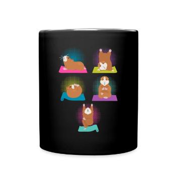 Drôle de fitness Yoga Cochon d’Inde pour amateur de yoga - Mug uni - noir - Devant
