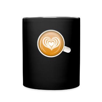 Coffee Art Heart Latte pour amateur de café et bariste - Mug uni - noir - Devant