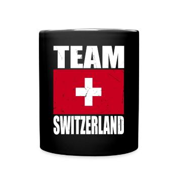 Team Schweiz Fußball - Tasse einfarbig - Schwarz - Vorne