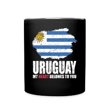 Uruguay Fahne - Tasse einfarbig - Schwarz - Vorne