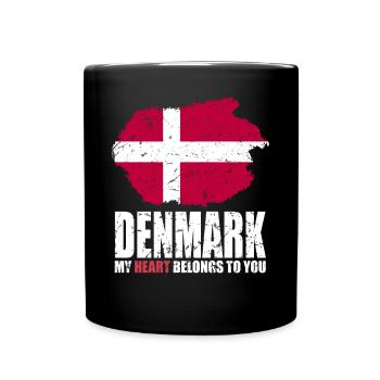 Dänemark Fahne - Tasse einfarbig - Schwarz - Vorne