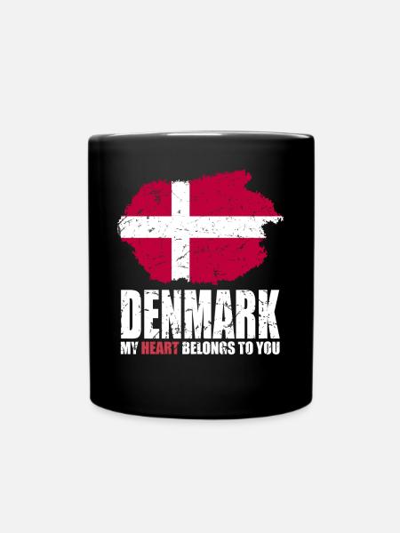Dänemark Fahne - Tasse einfarbig - Schwarz
