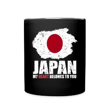 Japan Fahne - Tasse einfarbig - Schwarz - Vorne