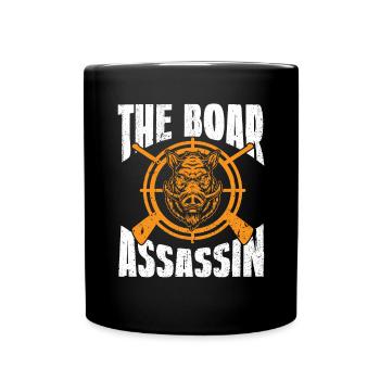 Chasse au sanglier chasseur sanglier - Mug uni - noir - Devant