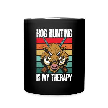 Chasse au sanglier chasseur sanglier - Mug uni - noir - Devant