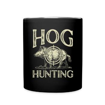 Chasse au sanglier chasseur sanglier - Mug uni - noir - Devant
