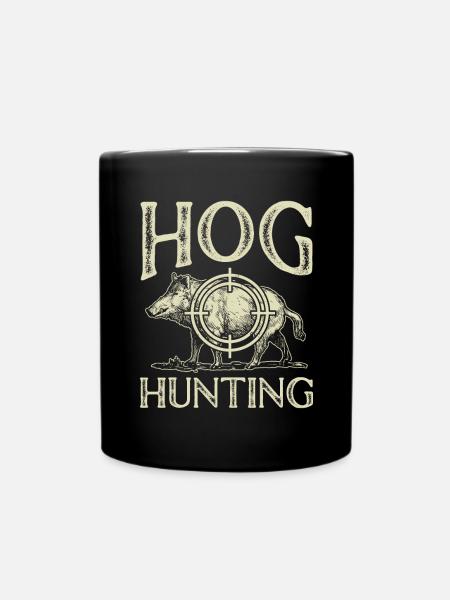 Wildschweinjagd Jäger Wildschwein - Tasse einfarbig - Schwarz