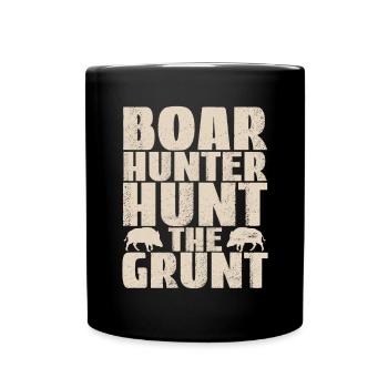 Chasse au sanglier chasseur sanglier - Mug uni - noir - Devant