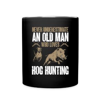 Chasse au sanglier chasseur sanglier - Mug uni - noir - Devant