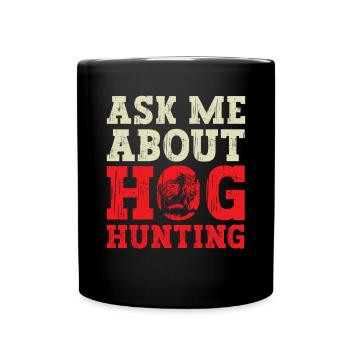 Chasse au sanglier chasseur sanglier - Mug uni - noir - Devant