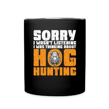 Chasse au sanglier chasseur sanglier - Mug uni - noir - Devant