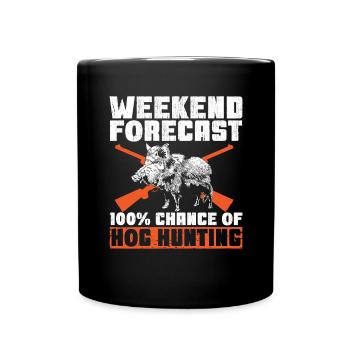Chasse au sanglier chasseur sanglier - Mug uni - noir - Devant