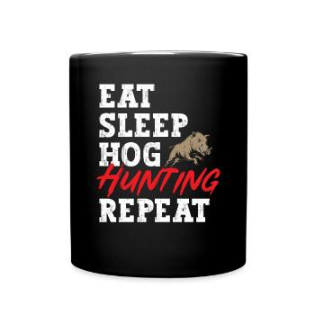 Chasse au sanglier chasseur sanglier - Mug uni - noir - Devant