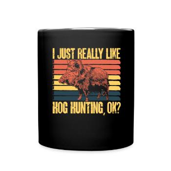 Chasse au sanglier chasseur sanglier - Mug uni - noir - Devant