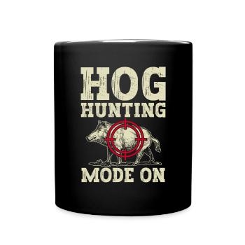 Chasse au sanglier chasseur sanglier - Mug uni - noir - Devant