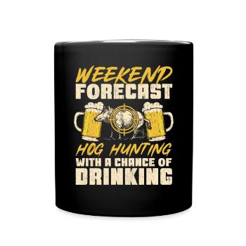 Chasse au sanglier chasseur sanglier - Mug uni - noir - Devant