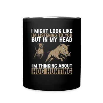 Chasse au sanglier chasseur sanglier - Mug uni - noir - Devant