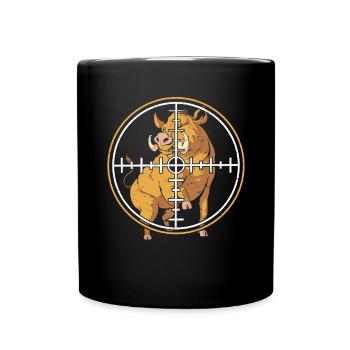 Chasse au sanglier chasseur sanglier - Mug uni - noir - Devant