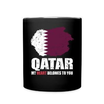 Qatar Flag - Full Colour Mug - black - Front