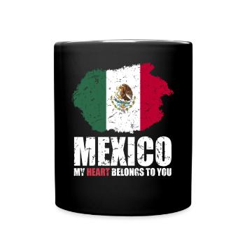Mexiko Fahne - Tasse einfarbig - Schwarz - Vorne
