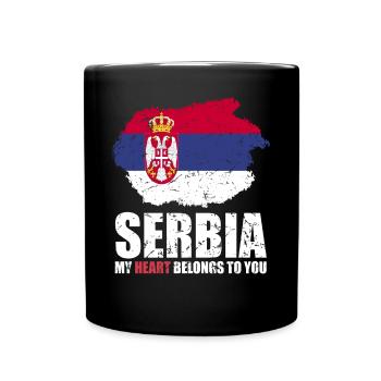 Drapeau de la Serbie - Mug uni - noir - Devant
